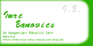 imre banovics business card